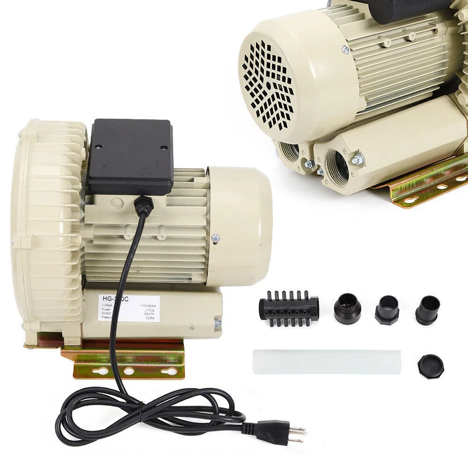 110V Industrial Fish Pond Tank Air Pump Blower Oxygen Aerator 370W 12kpa Durable - Image 3 of 4