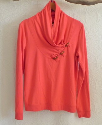 Venus Tunic Long Sleeve Pullover Viscose Blend Coral Loose Fit US S
