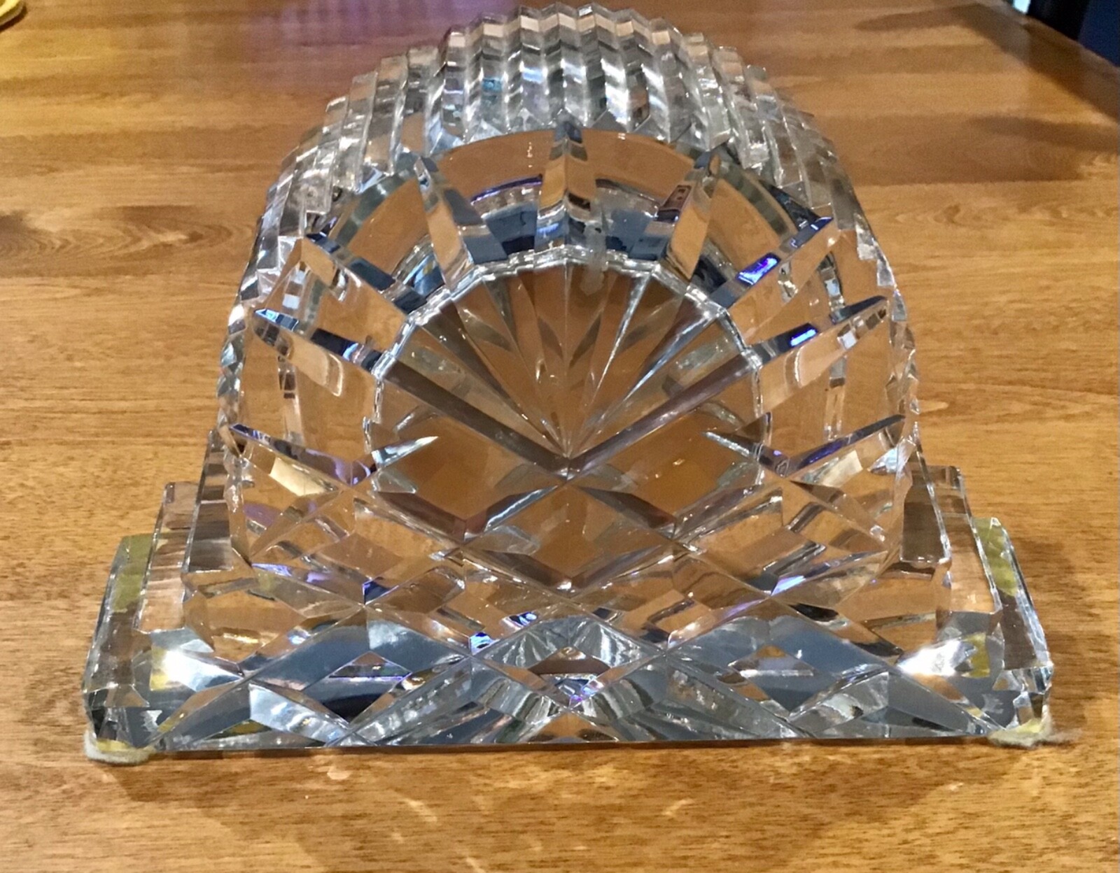 WATERFORD IRELAND LISMORE 5” x 7” x 2” CRYSTAL MANTEL CLOCK NEW BATTERY