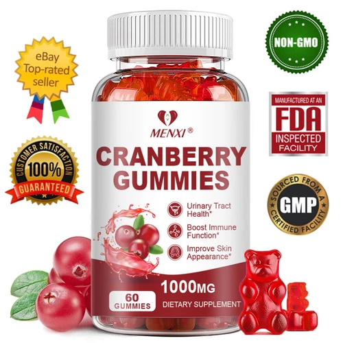 Cranberry Gummies - Urinary Tract Support & Vitamin C Enriched for Women 60PCS