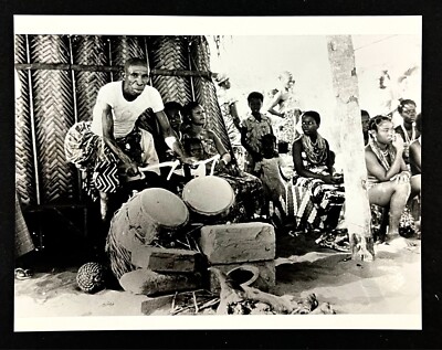 1986 Togo Africa African Tribe Meeting Traditional Dress Drums VTG Press Photo
