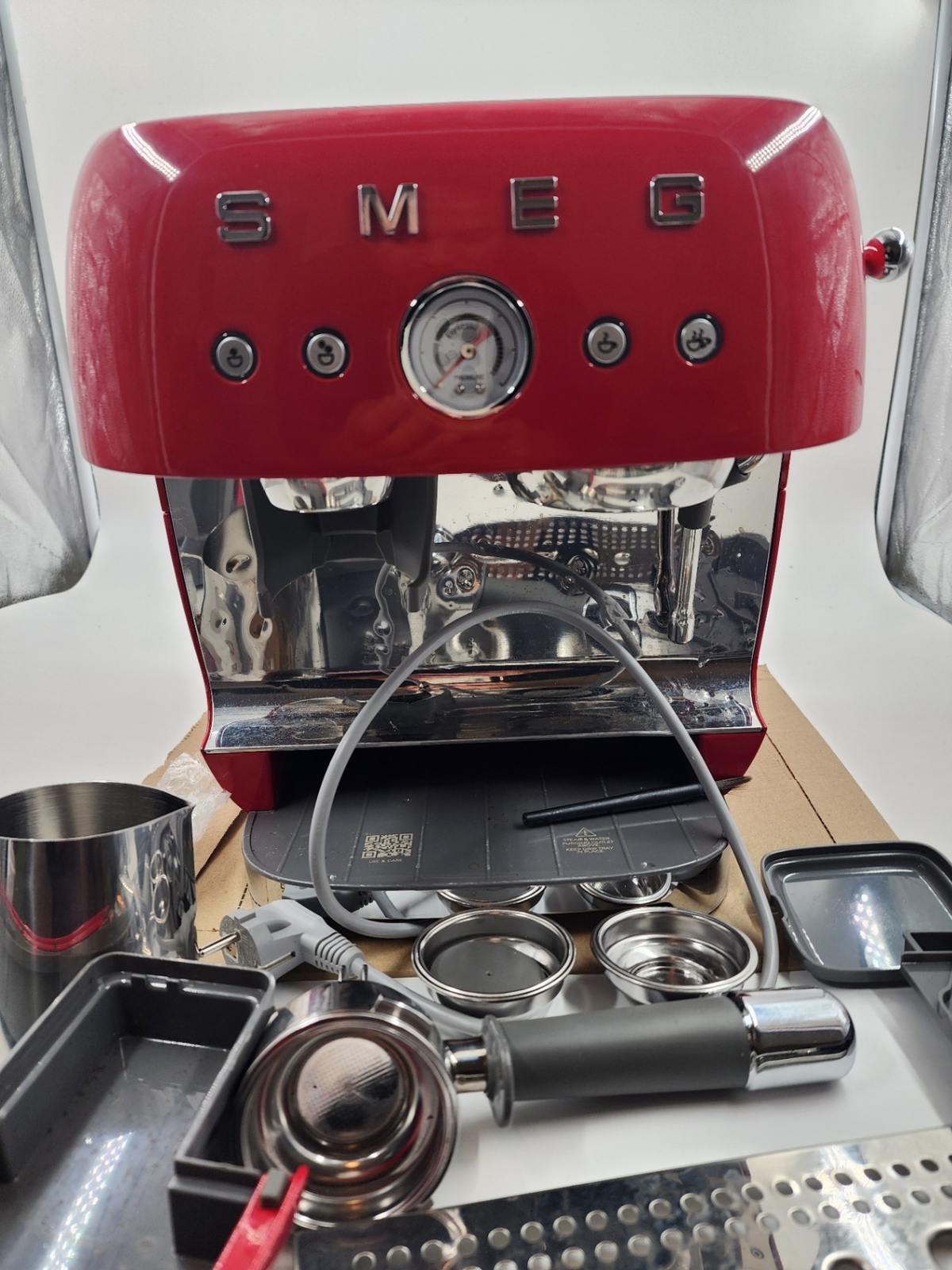Máquina de café espresso Smeg roja