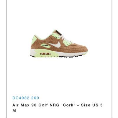Air Max 90 Golf NRG 'Cork'   Size US 5 M & US 7 W