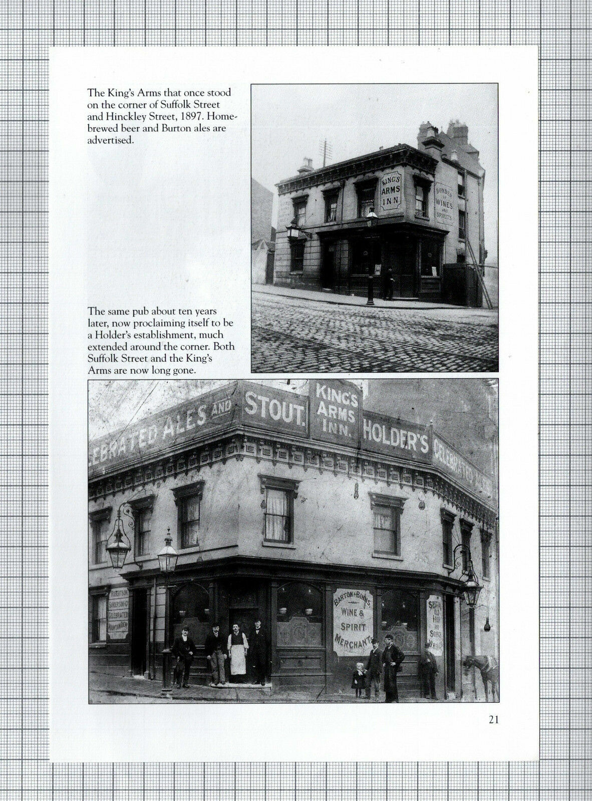 King's Arms Inn Birmingham / The Comet Old Bull Ring - Clipping / Print