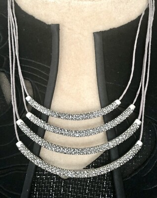 Chico s Bib Necklace Modernist Style Chicos Jewelry Missing Rhinestones