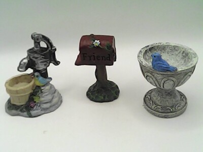 Doll House Outdoor Furniture or Small Garden Statues - Mailbox is 2''