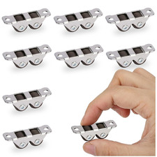 Small Double Roller Caster Wheels, 1/2 Inch Fixed Rigid Mini Casters, Low Profil