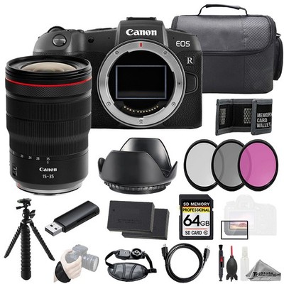 Canon EOS RP + RF 15-35mm f/2.8L IS USM Lens+64GB+Ext Bat+3PC Filter-Kit