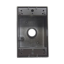 PASS SEYMOUR WPB24-BR 1-GANG WEATHERPROOF OUTLET BOX, 4 1/2" HOLES, BRONZE