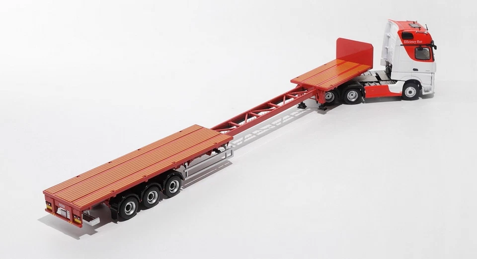 GCD 1/64 Mercedes Benz Actros 6x2 tractor y remolque rojo/blanco modelo diecast juguete Foto 3 de 4