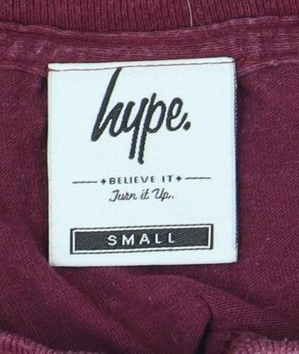 Hype Men's Burgundy Logo T-Shirt, Size S - Picture 3 of 12