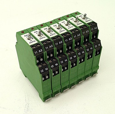 7x BTR Relaismodule KRAS-M6/21 24V AC/DC   6A 250VAC Set Hutschiene EIN/AUS/AUTO