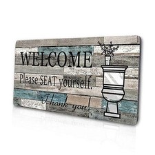 Funny Bathroom Wall Decor Sign Farmhouse Rustic Bathroom Decorations Wall Art