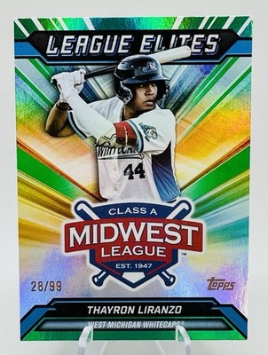 2025 Topps Pro Debut THAYRON LIRANZO Green Foil League Elites #28/99 Tigers SP