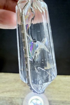 Kristallklar Quarz Vogel 24 Seiten Anhänger super hochwertig Reinheit Regenbögen 