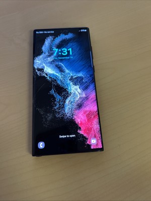 Samsung Galaxy S22 Ultra 5G SM-S908U1 128GB Black (Unlocked) Read