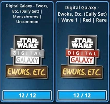 Topps Star Wars Card Trader GALAXY EWOKS UC RARE 24 CARD COMPLETE SET