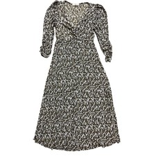 Mango Women's V Neck Midi Floral Dress 90s Boho