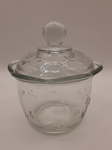 Vintage Anchor Hocking Savannah Clear Sugar Bowl With Lid
