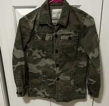 ZARA BOYS Camouflage Military Button Pocket Kids Jacket Green Size 9-10.