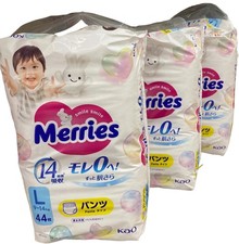 Diapers Merries L size 9-14kg 3 packs, 132 PCS, made in Japan