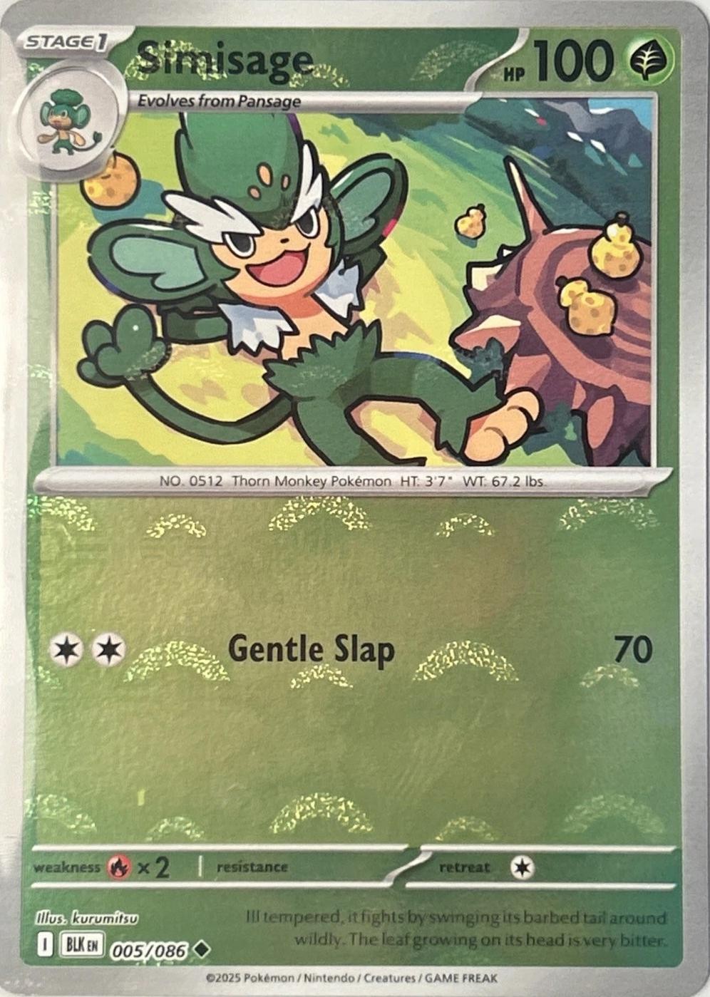 SIMISAGE 005/086 BLACK BOLT POKEMON (POKE BALL, NM)