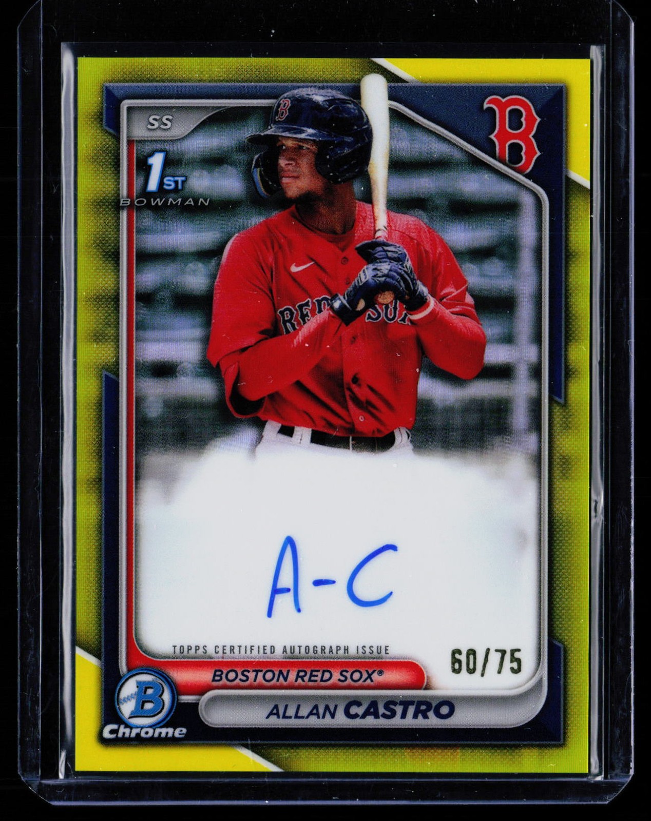 /75 SP 2024 Bowman Allan Castro CPA-ACA Chrome Autographs Yellow