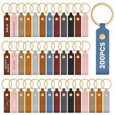 PU Leather Keychain Blanks Bulk Laser 3.7 x 0.7 Inches 200 Classic Colors