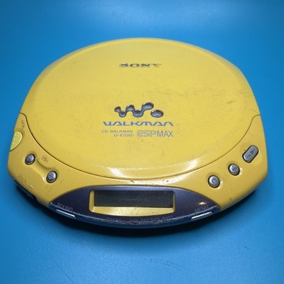 Sony CD Walkman D-E220 Yellow Portable Compact Disc Player ESP Max for Parts