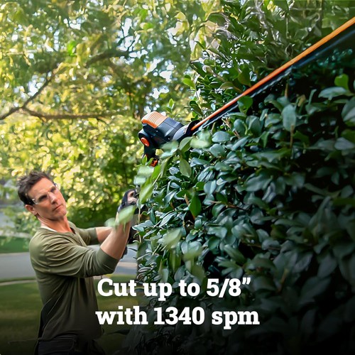 WORX WG252 Cordless 20V 2-in-1 Hedge Trimmer w/ Attachment Capabilities - Picture 6 of 11