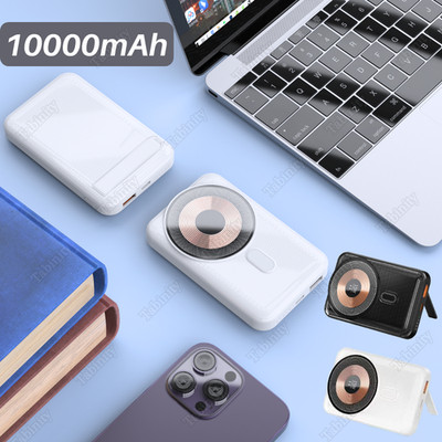For iPhone 16 15 14 Android 10000mAh Magnetic Power Bank Wireless Fast Charger