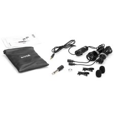 New BOYA BY-M1DM Dual Omnidirectional Lavalier Microphone Clip-On Lapel Mic