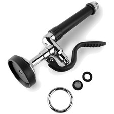 Ergonomic Black Pre Rinse Sprayer with Stainless Steel Ring - Easy Installation