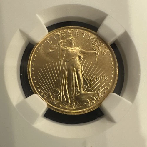 2003 $10 American Gold Eagle 1/4 Oz Gold MS70  NGC #8684093-016
