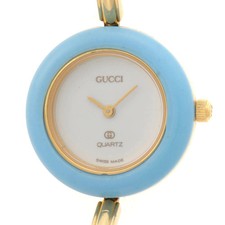 GUCCI change bezel 1100 L wristwatch GP white dial quartz ladies Used 472