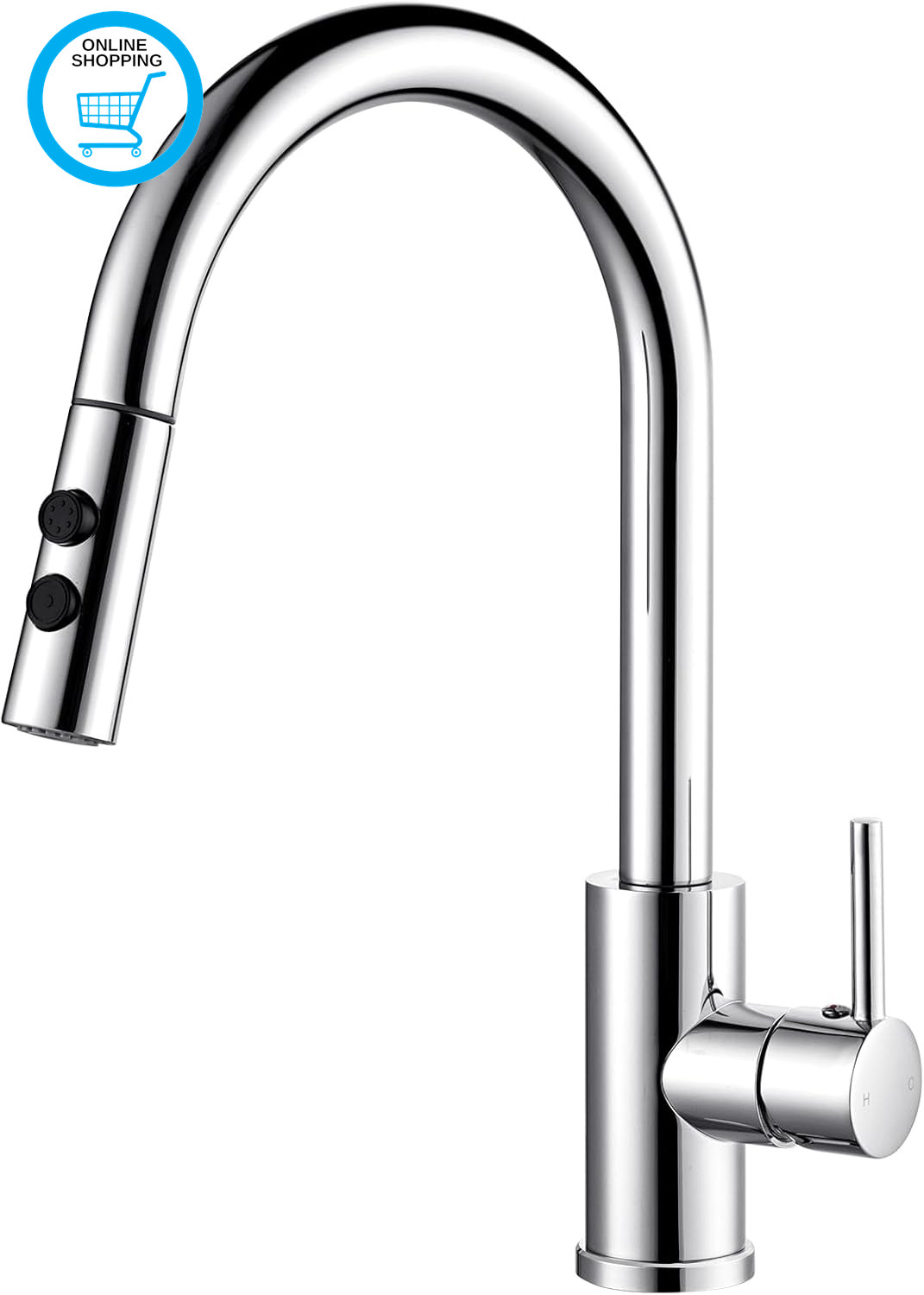 Kitchen Taps with Pull Out Spray Chrome Single Lever Kitchen Sink Mixer Tap Mono