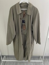 Burberry Khaki Trench Coat Made In England Size 52 Beige Men  s Vintage Rare