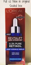 L' Oreal Revitalift Derm Intensives 0.3%Pure Retinol Deep Wrinkle Serum Full Sz 