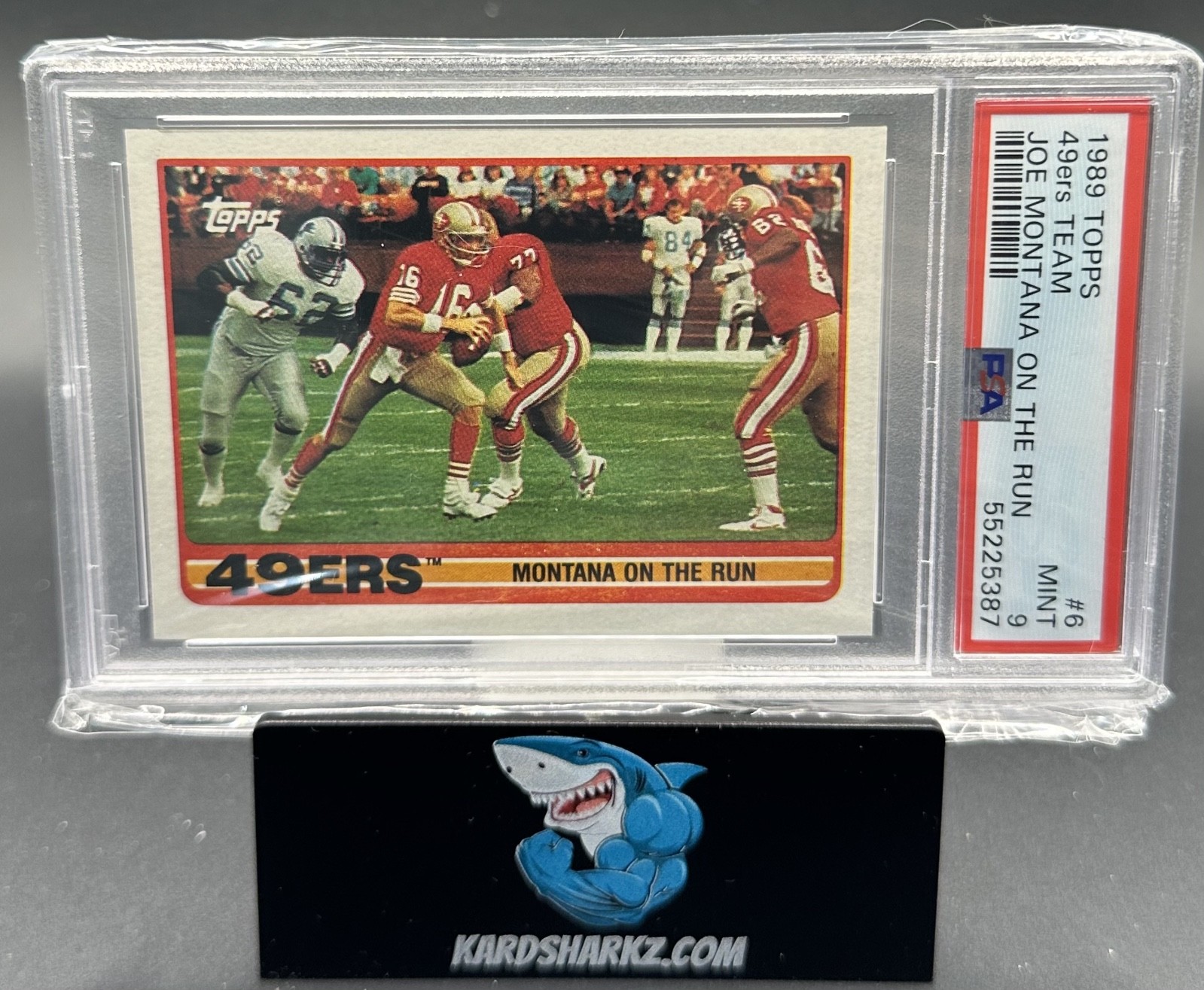 1989 Topps Joe Montana #6 49ers team On the Run PSA 9
