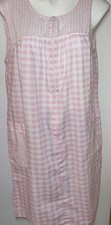 Granada Pink Gingham Zip Front Housecoat Sleeveless Duster Dress Vintage