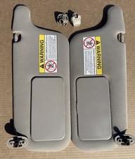 1996-2000 Honda Civic Beige Tan Sunvisors Sun Visor Shade Pair Lr Oem Clips