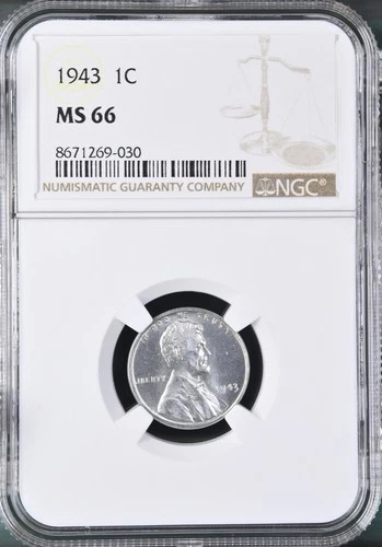 1943 1C  Lincoln Wheat One Cent NGC MS66   8671269-030