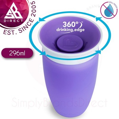 Munchkin Miracle 360 Schnabeltasse Auslaufsicher Ab 12+ Monaten 296ml Lila
