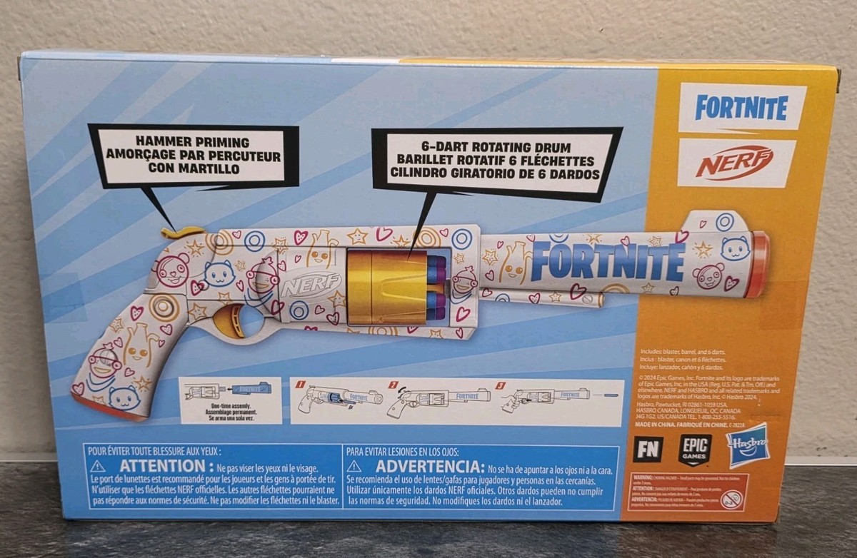 Nerf x Fortnite Frenz 4 Ever Revolver Dart Blaster New Bonus