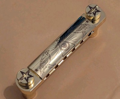 Custom Engraved Les Paul Tail piece Gibson vintage epiphone gold