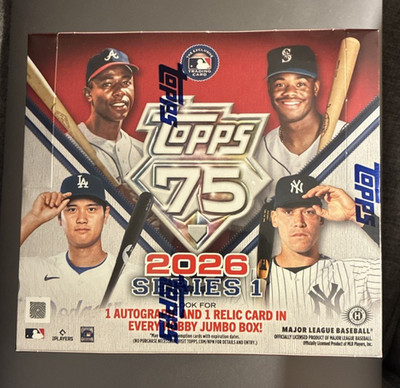 2026 Topps Series 1 Baseball Factory Sealed Hobby Jumbo Box