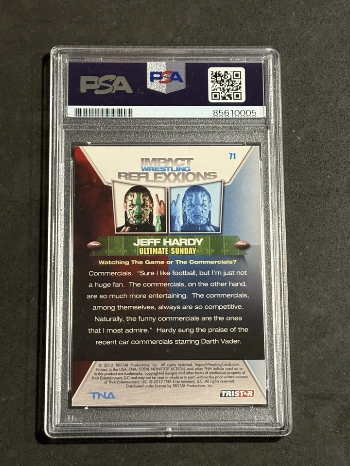 JEFF HARDY 2012 TRISTAR TNA IMPACT SIGNED AUTOGRAPHED CARD PSA/DNA CERTIFIED - Image 2 of 2