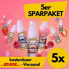 5x ELFLIQ by ELFBAR ELFA E-Liquid Sparpaket 10/20mg Nikotin I NicSalt 50ml Vape