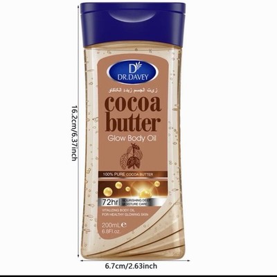  2 pic  DR.DAVEY Kakaobutter Körperöl 200ml Narbenreduzierer für alle Hauttypen