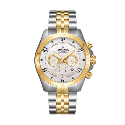 Tornado Celestia Chrono Men's Chronograph Watch | White Dial, 46x51mm